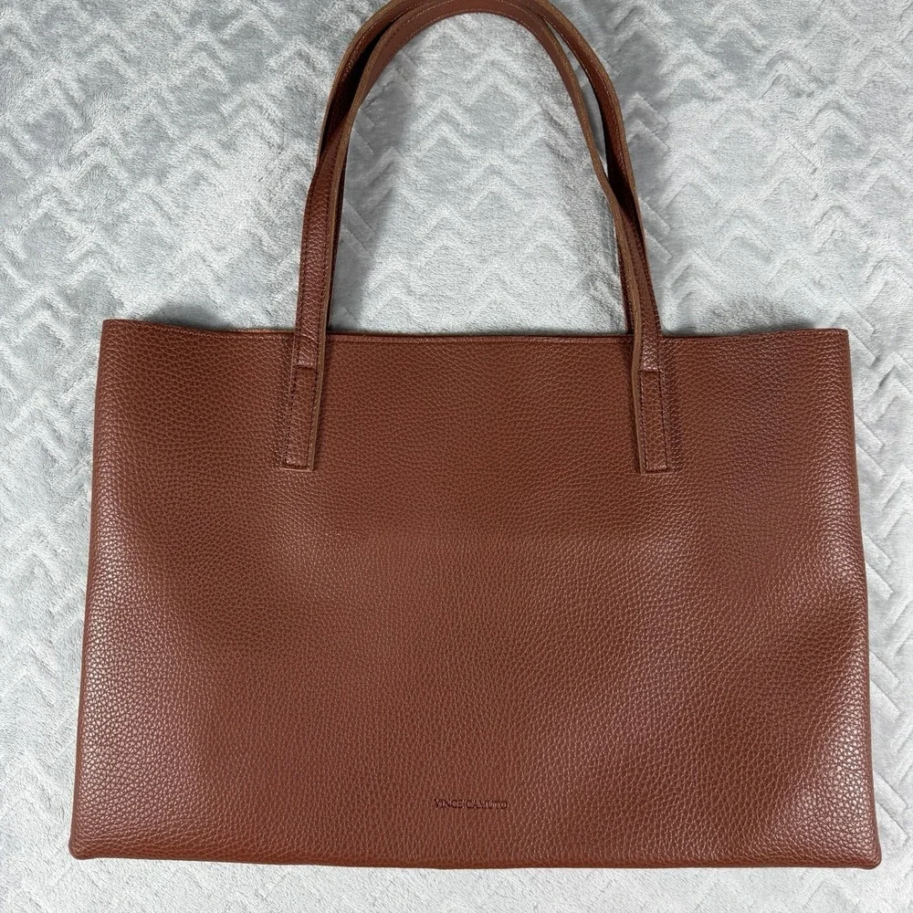 Vince Camuto: Large‎ Vegan Leather Tote Bag Carryall with a Black Stripe